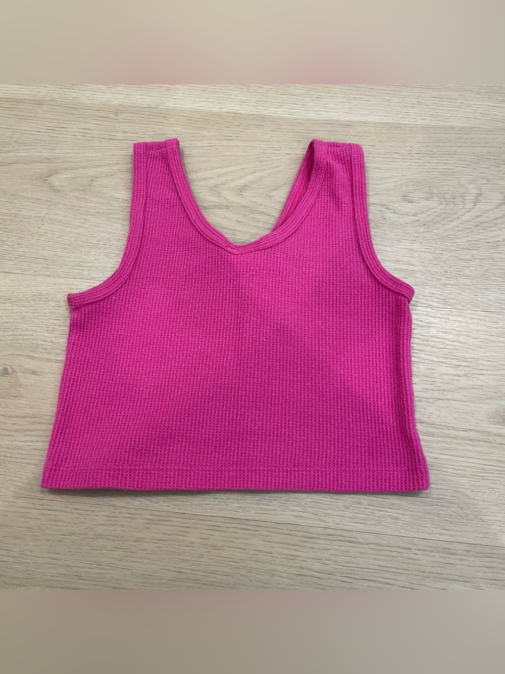 Girls Fuchsia Ribbed Tank & Drawstring Shorts Set - Picture 6 of 6